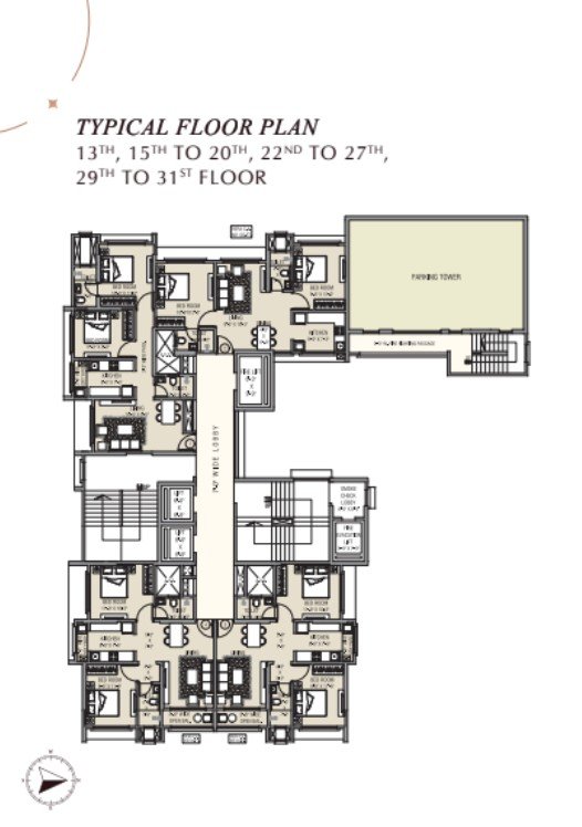 Luxury 2 BHK typical floor plan with spacious layout and modern design in Andheri West