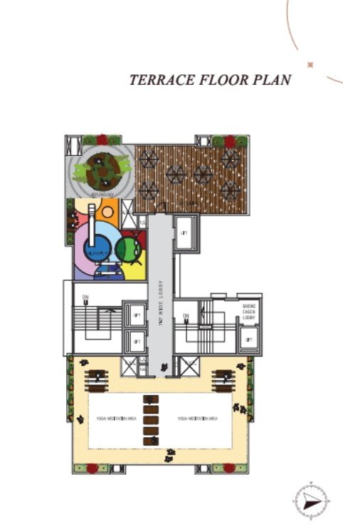 Luxury residential tower refuge floor plan with modern design layout