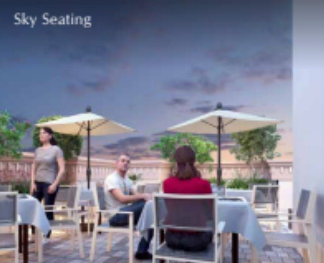 Luxury residence with rooftop view and multiple dining areas