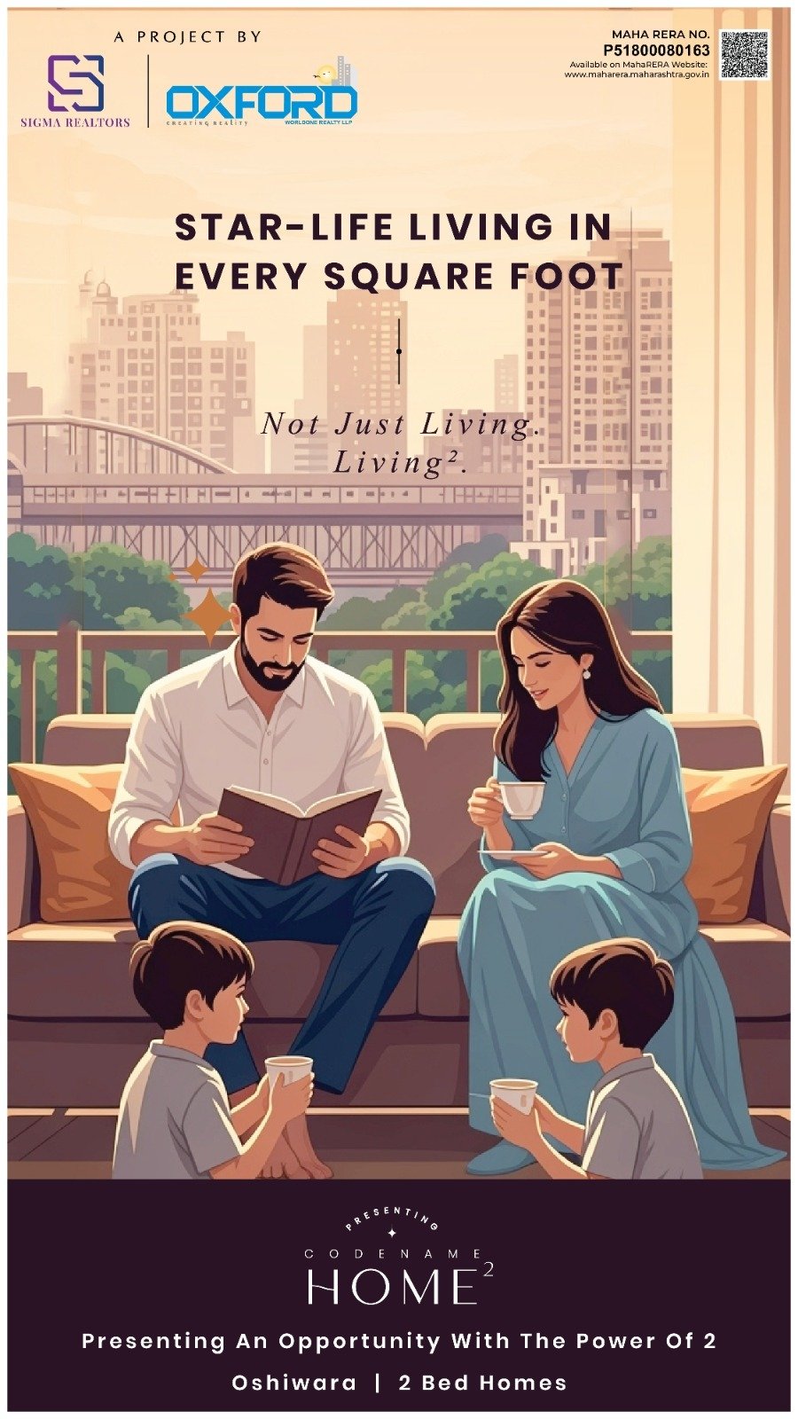 Happy family enjoying quality time together in a spacious living room with a modern and cozy ambience