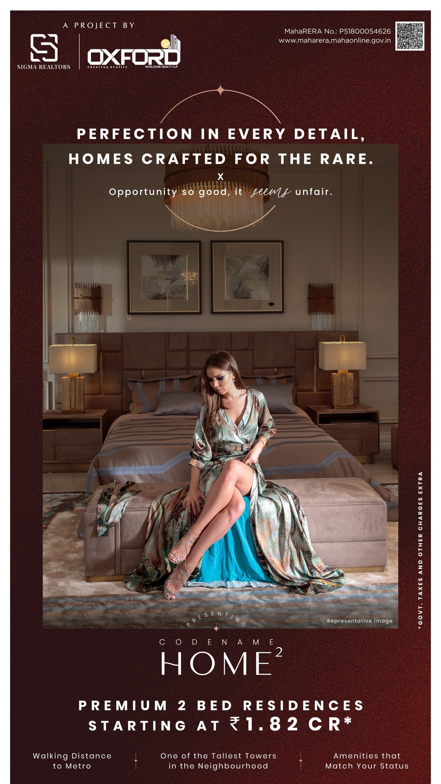 Elegant lady relaxing in a modern luxury bedroom with premium interiors