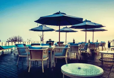 Luxury residence with rooftop view and multiple dining areas