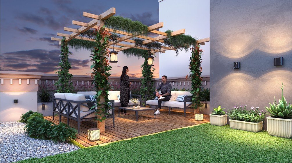 Luxurious garden view residences in a prime launch area with modern amenities